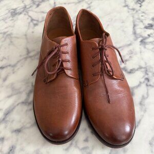Frye Elyssa Oxford Cognac Brown Leather Lace Up Dress Shoes Womens Size US 6.5M